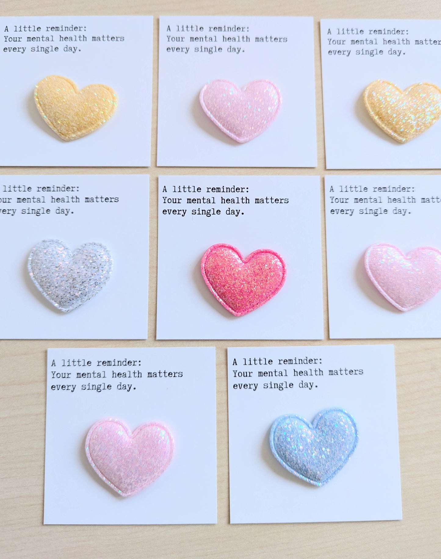 Uplifted Ink - Mental Health Reminder Card with Glitter Heart Gift