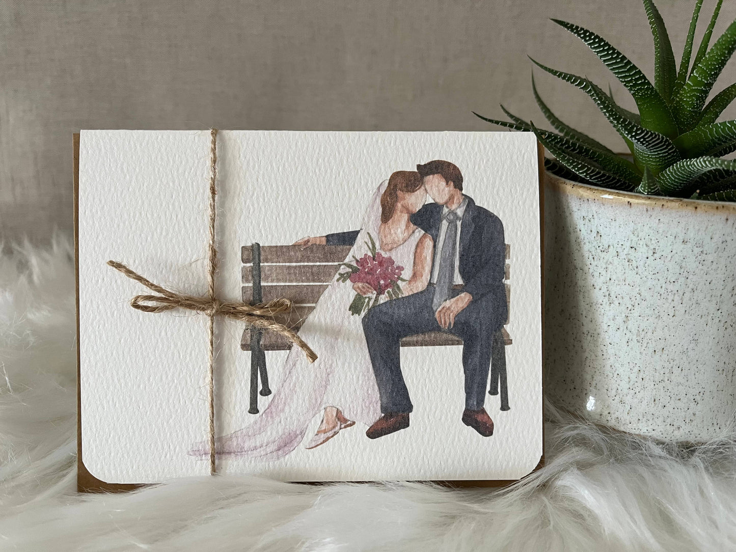 Paper Kuts - Bride and Groom Congratulations Card Includes Kraft Envelope: Square