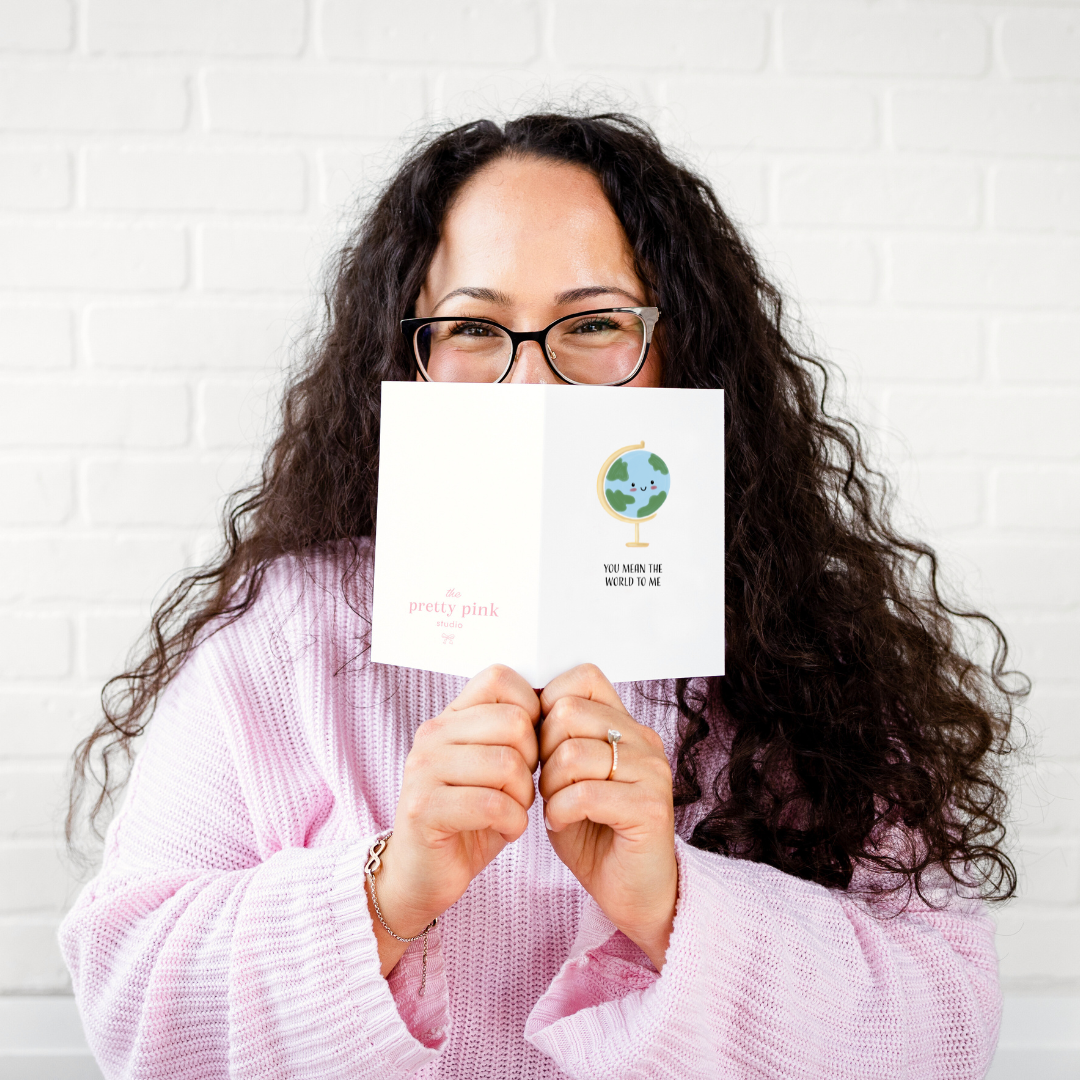 The Pretty Pink Studio - You Mean the World to Me | Love Greeting Card
