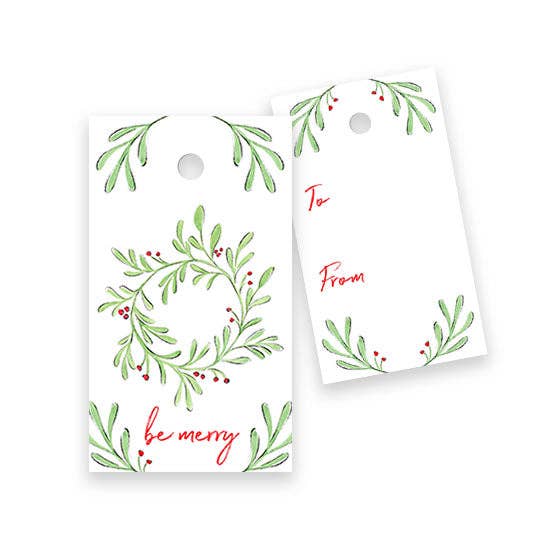 Almeida Illustrations - Be Merry - Set of 8 Holiday Gift Tags + String