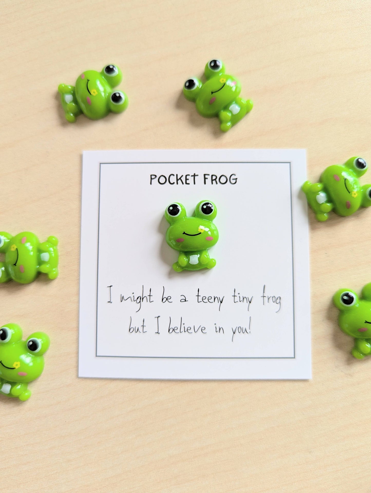 Uplifted Ink - Pocket Frog Encouragement Card with Mini Figurine