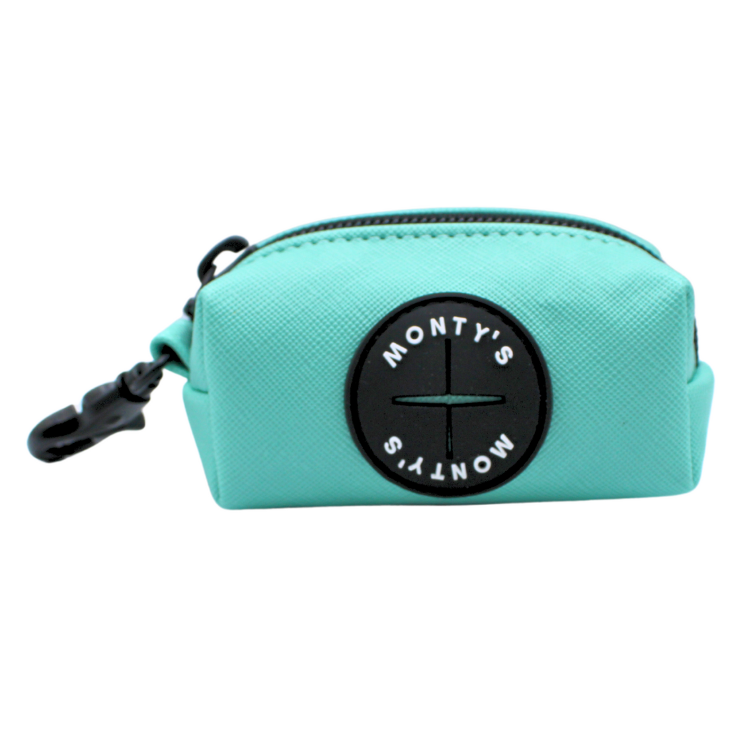 Monty's Bags - Vegan Leather Poop Bag Dispenser with 15 Standard Size Bags: Sunset Red