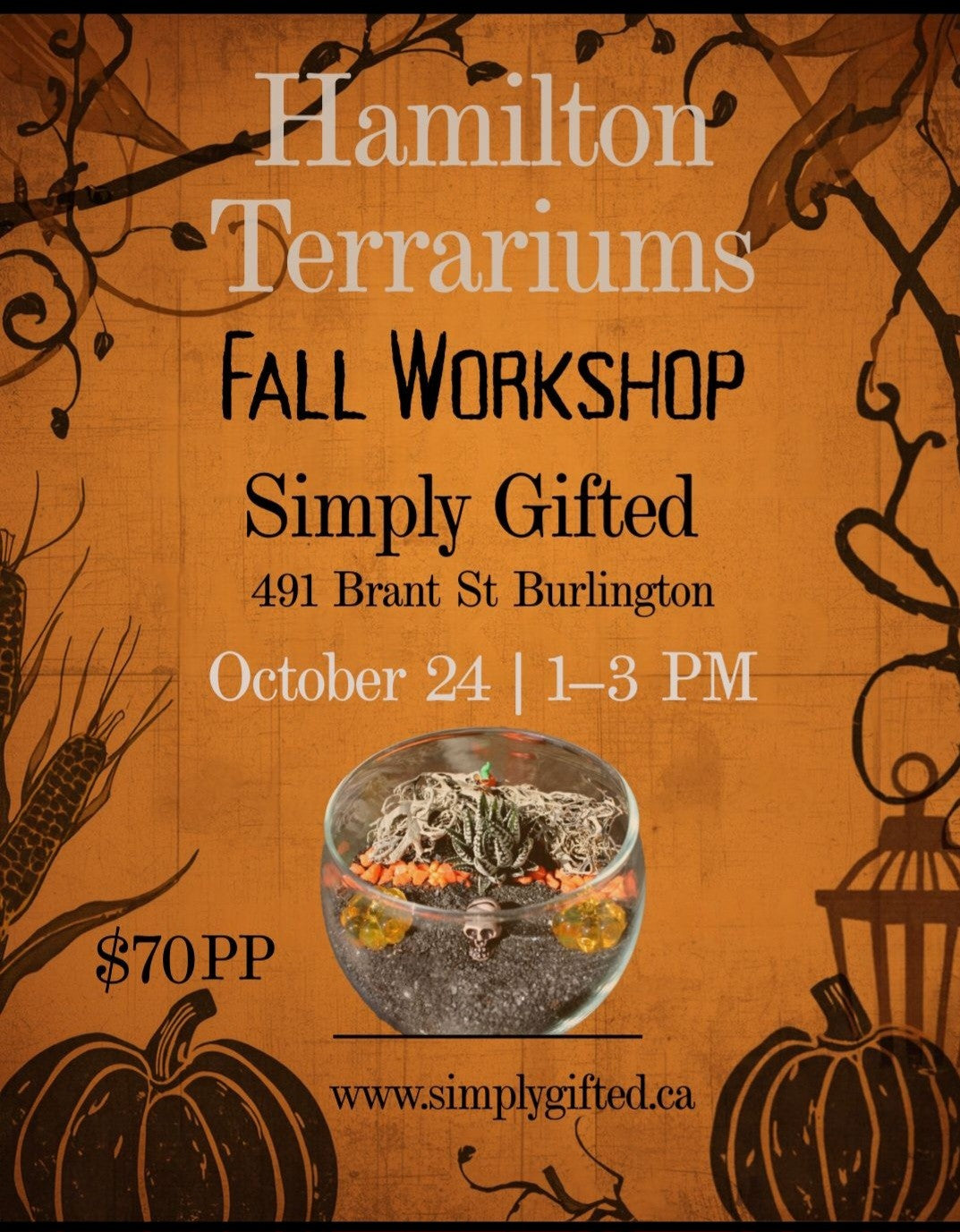 *Terrarium workshop - October 24, 1-3pm