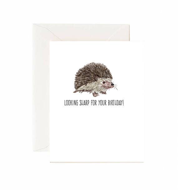 Jaybee Design - Hedgehog "Looking Sharp For Your Birthday" - Greeting Card