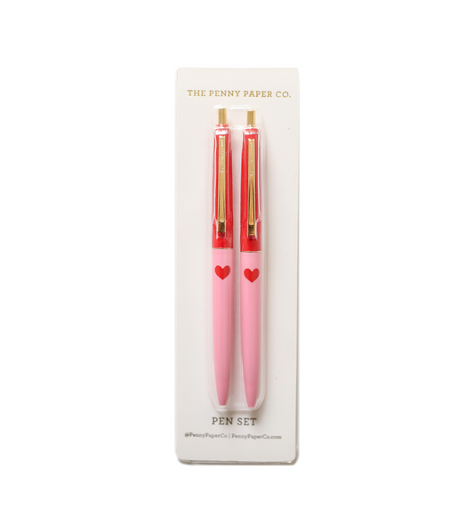 The Penny Paper Co. - Pen Set, Double Heart