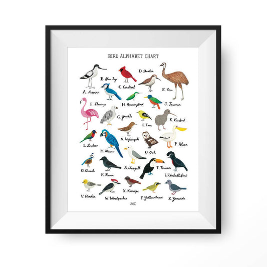 Lily Kao Design - Bird Alphabet Chart Art Print