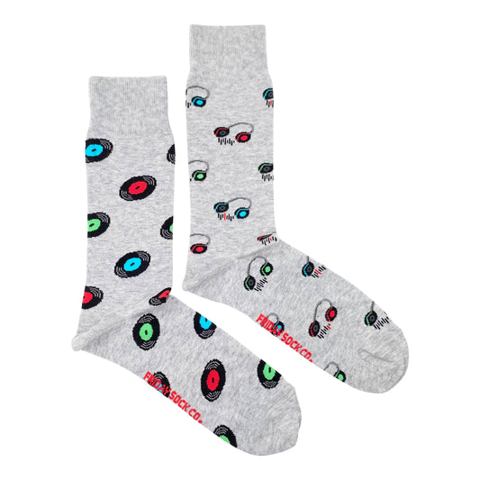 Friday Sock Co. - Men's Socks | Record & Headphone | Music | Retro | Funky