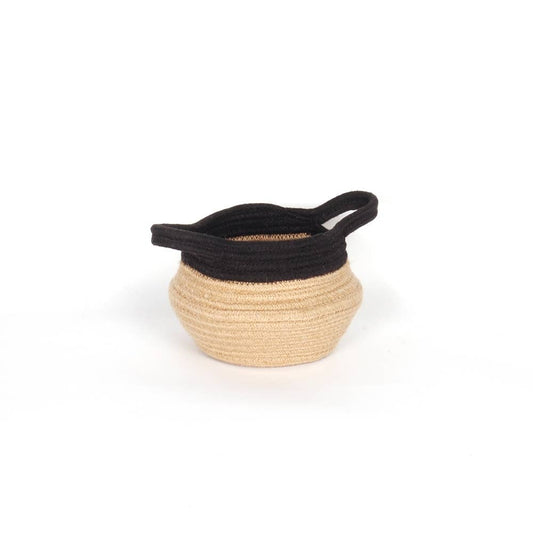 TWO TONE JUTE BELLY BASKET