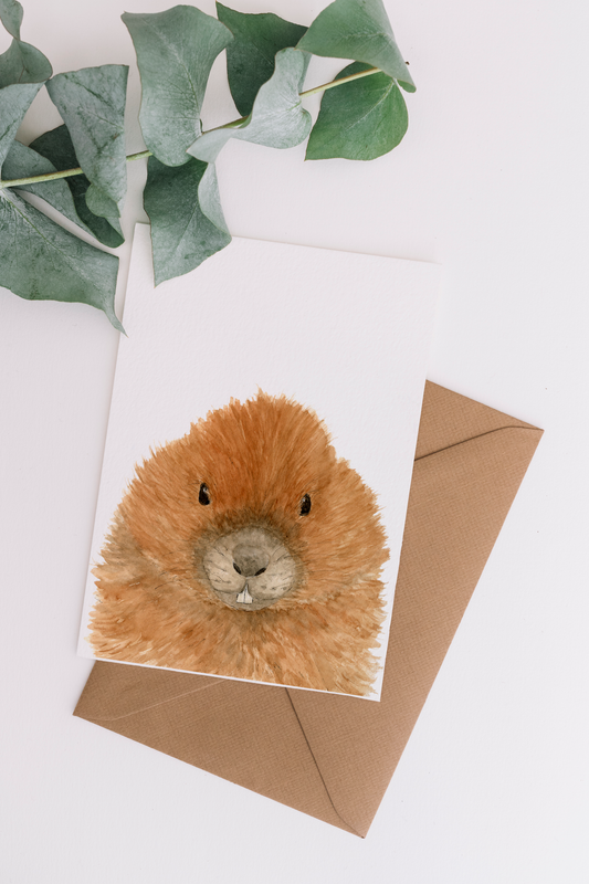 WLDFLWR Studio - Beaver Blank Greeting Card