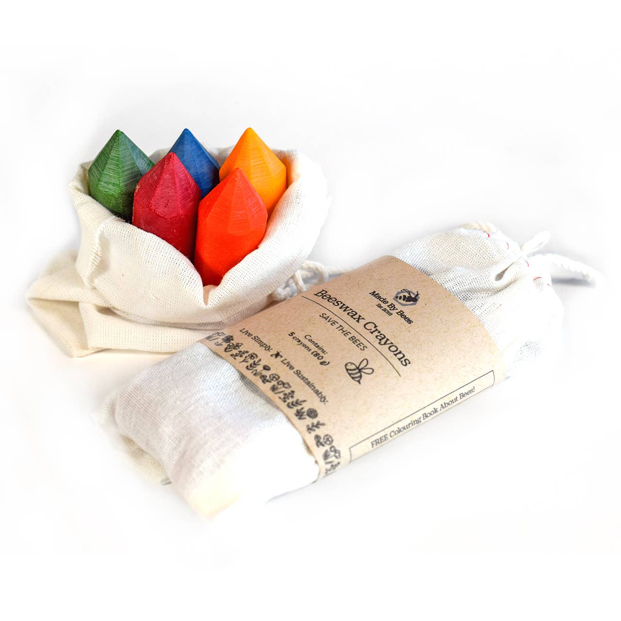Made By Bees Limited - Beeswax Crayons, Handmade (Set of 5)