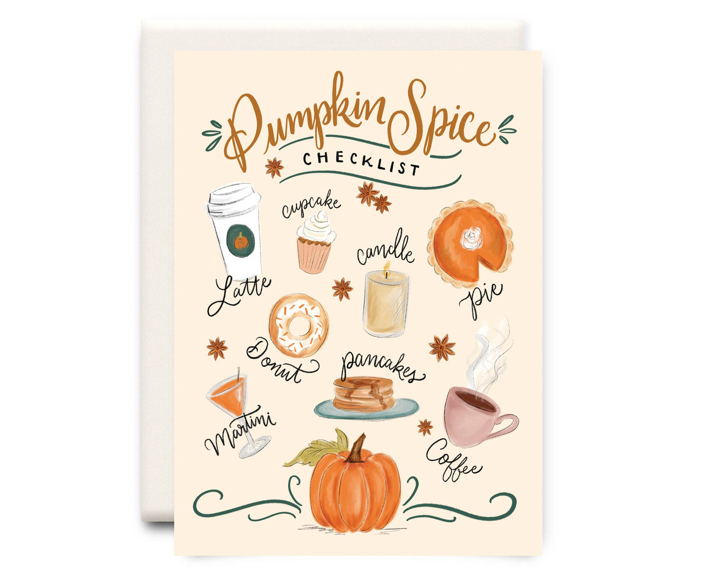 Pumpkin Spice Checklist | Fall Greeting Card