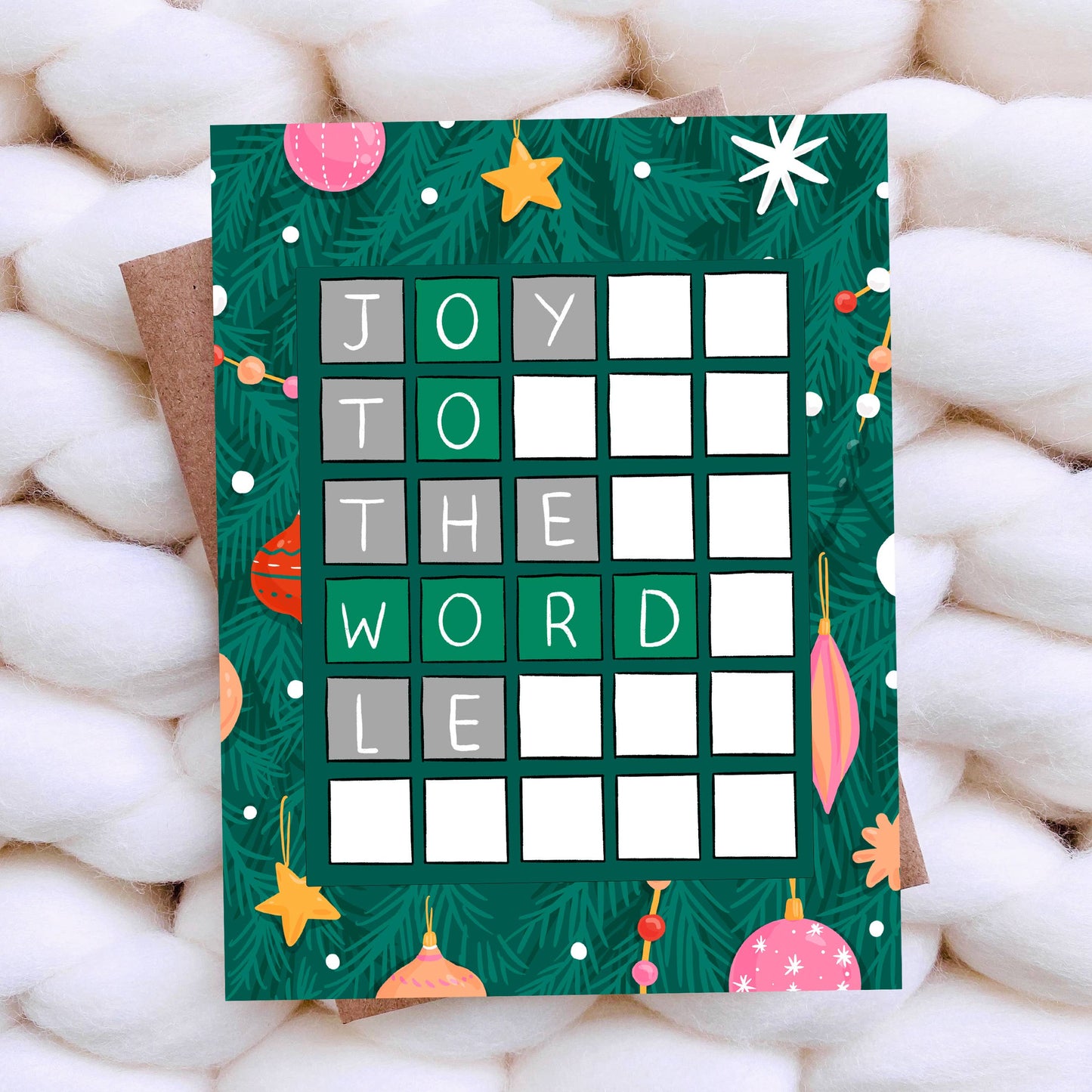 Joy To The Wordle - Funny Christmas Card Punny Holiday Card