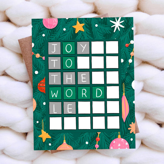 Joy To The Wordle - Funny Christmas Card Punny Holiday Card