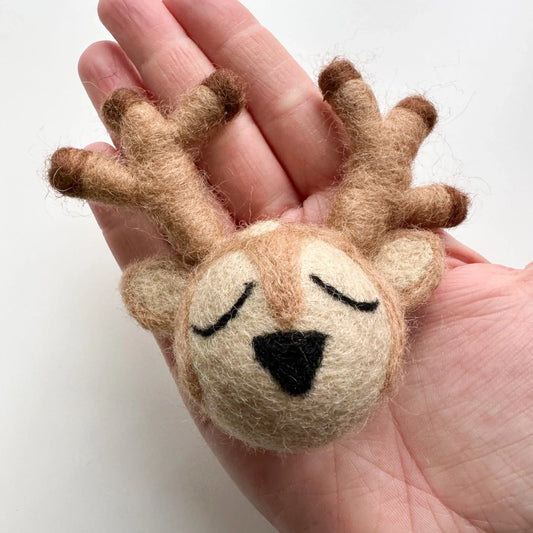 Sewing Seeds Play - One Deer Head Felt Ball With Antlers