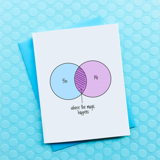 Top Hat and Monocle - Where the Magic Happens Valentines Day Card Anniversary Card