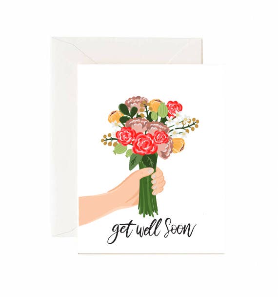 Jaybee Design - Get Well Soon Flowers - Greeting Card