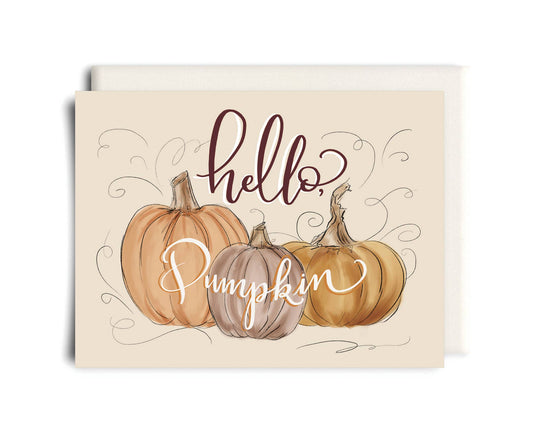 Hello Pumpkin | Fall Greeting Card