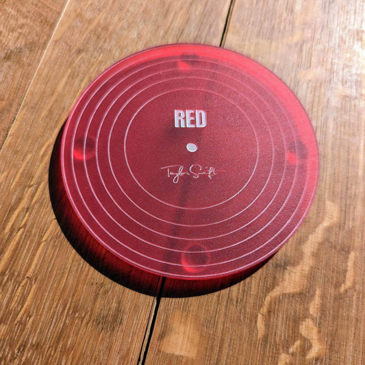 Crawford Custom Engraving - Taylor Swift Albums Acrylic Coaster: Red