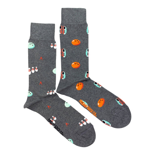 Friday Sock Co. - Men's Socks | Bowling Alley | Mismatched | Retro | Funky: Men's 7 - 12
