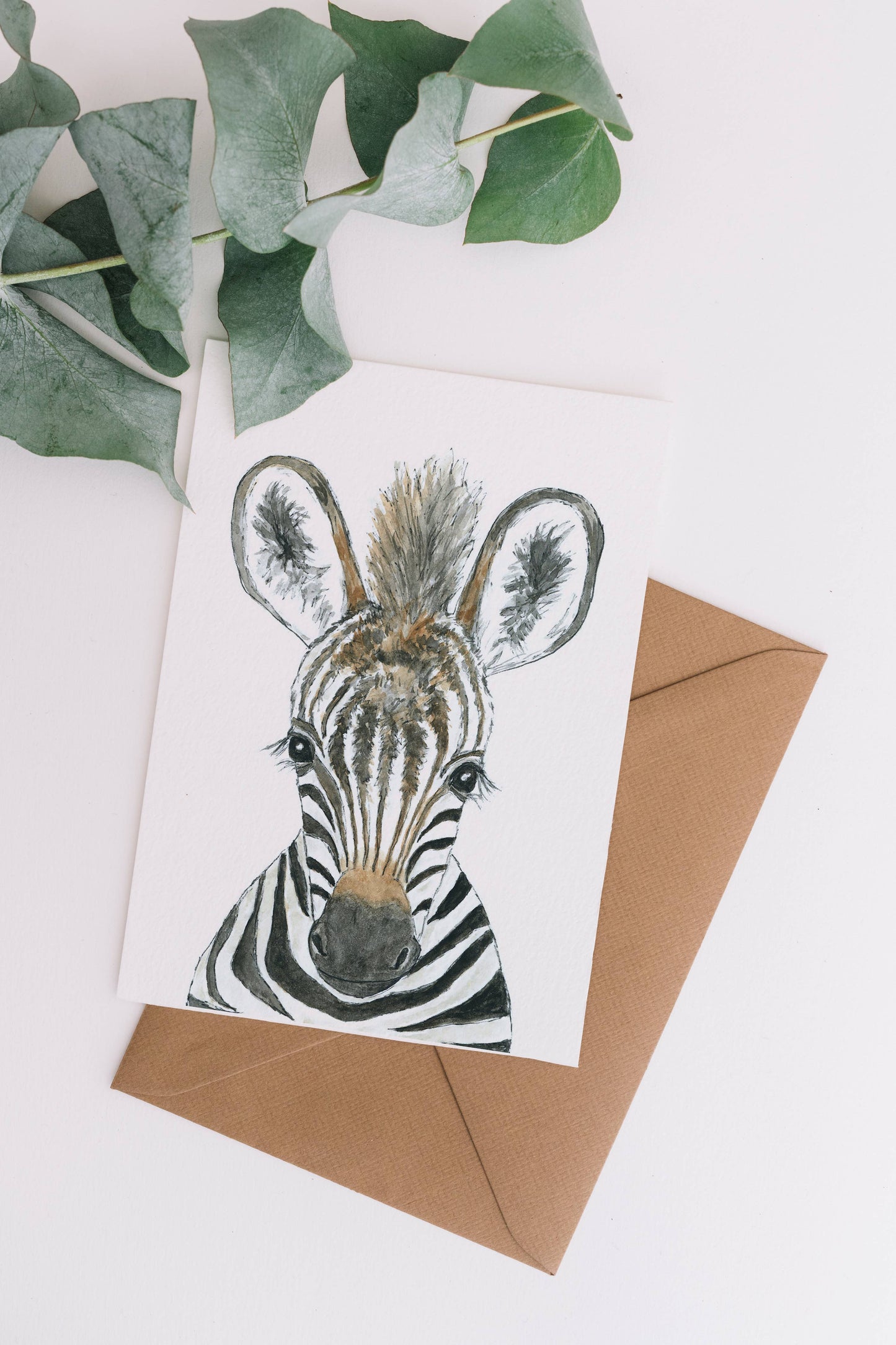 WLDFLWR Studio - Zebra Blank Greeting Card