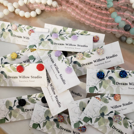 Druzy Stud Earrings - Various Colors