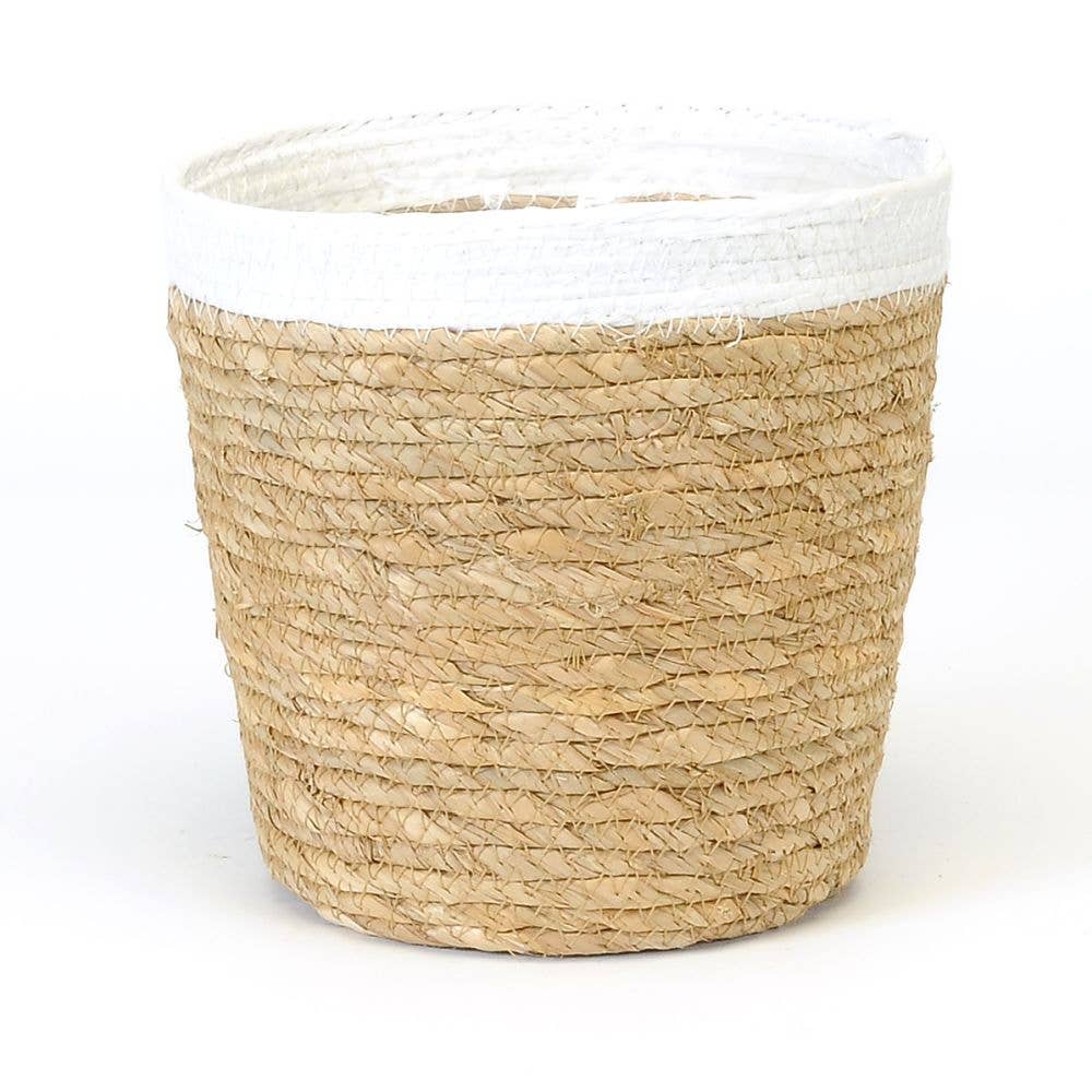 Single Round Basket- Soft Plastic Lined White Top Rim