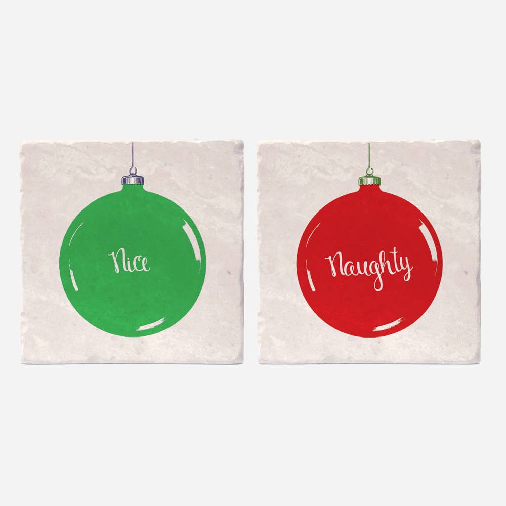 Naughty and Nice Coasters: 4"x4"