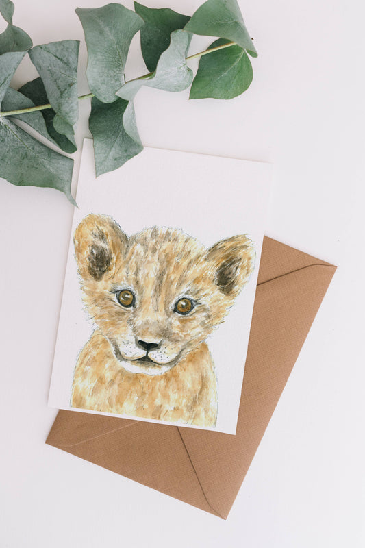 WLDFLWR Studio -  Lion Blank Greeting Card