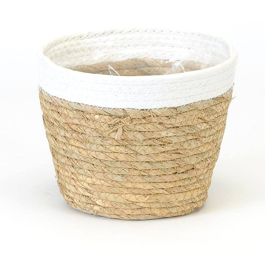 Single Round Basket- Soft Plastic Lined White Top Rim