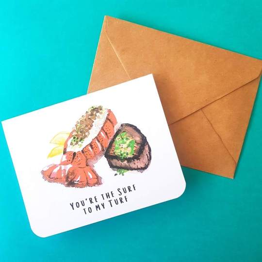 You're The Surf To My Turf Card- Salt and Paper