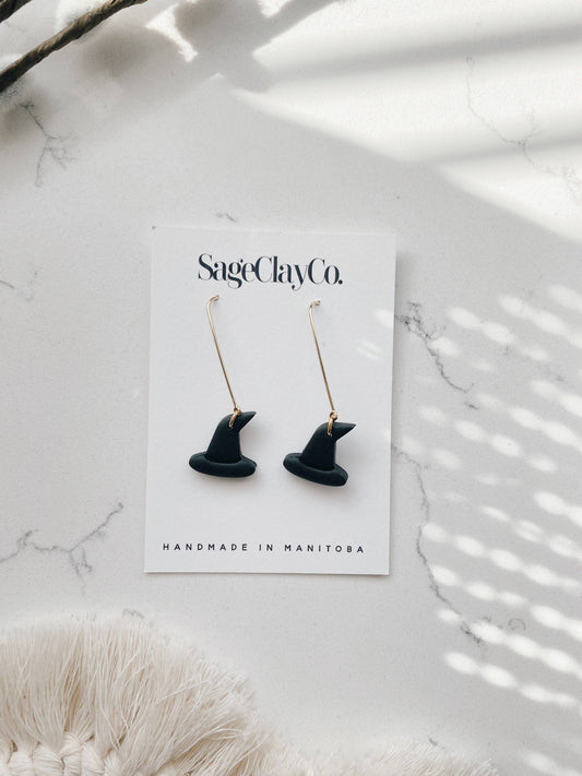 Sageclayco - Witch Hat Drops | Handmade Polymer Clay Earrings