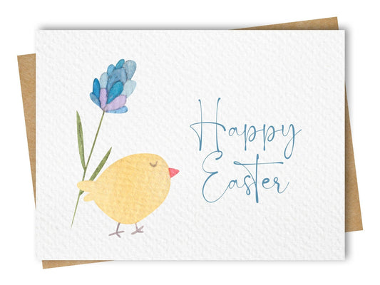 Paper Kuts - Chick and Hyacinth Easter Card, Includes Kraft Envelope: Rounded
