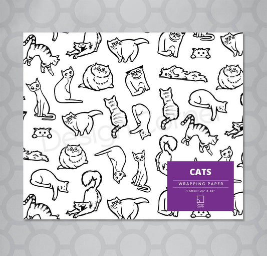 Cats Gift Wrap 24"x36" Sheet