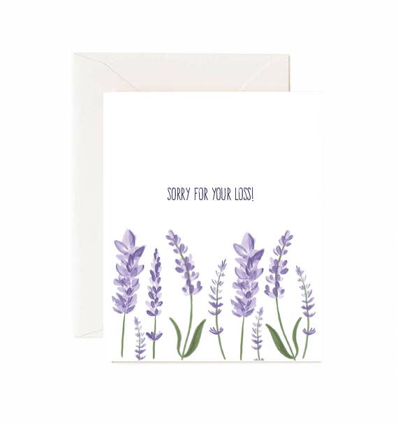 Jaybee Design - Lavender "Sorry For Your Loss" - Greeting Card