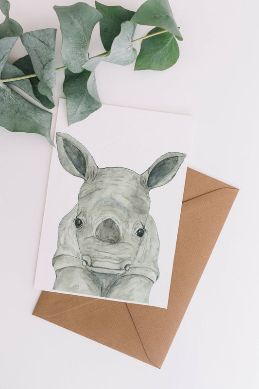WLDFLWR Studio - Rhino Blank Greeting Card