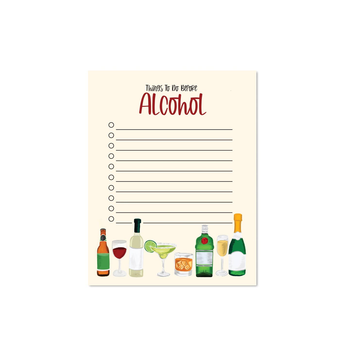 Jaybee Design - Things To Do Before Alcohol - Notepad