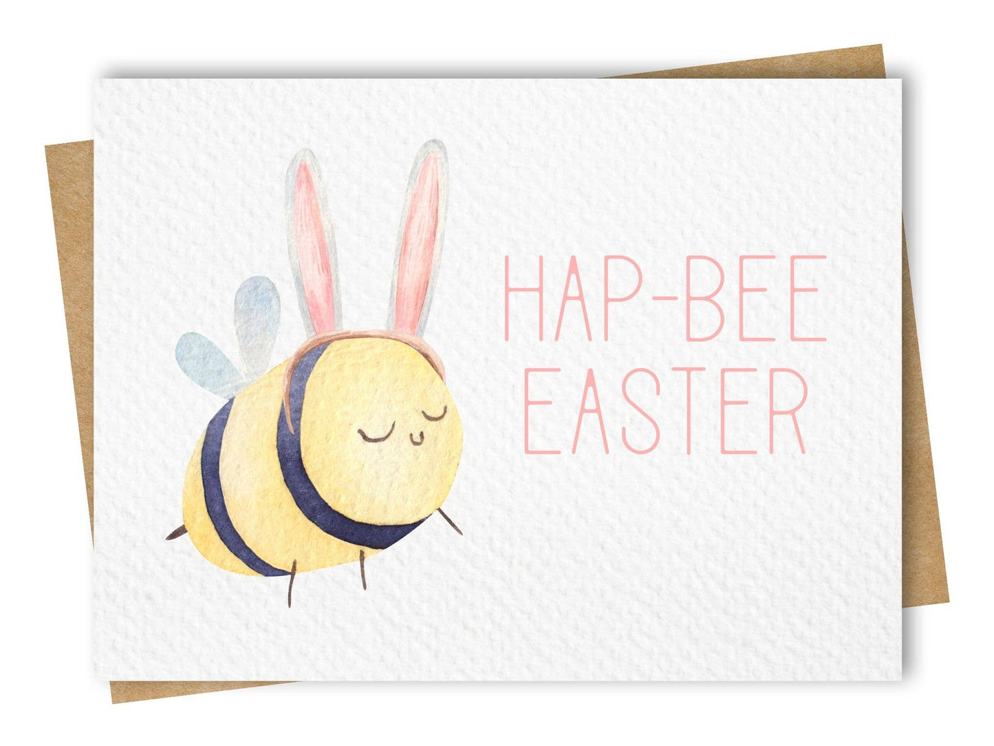 Paper Kuts - Bee with Ears - Hap-Bee Easter Card, Includes Kraft Envelope: Rounded