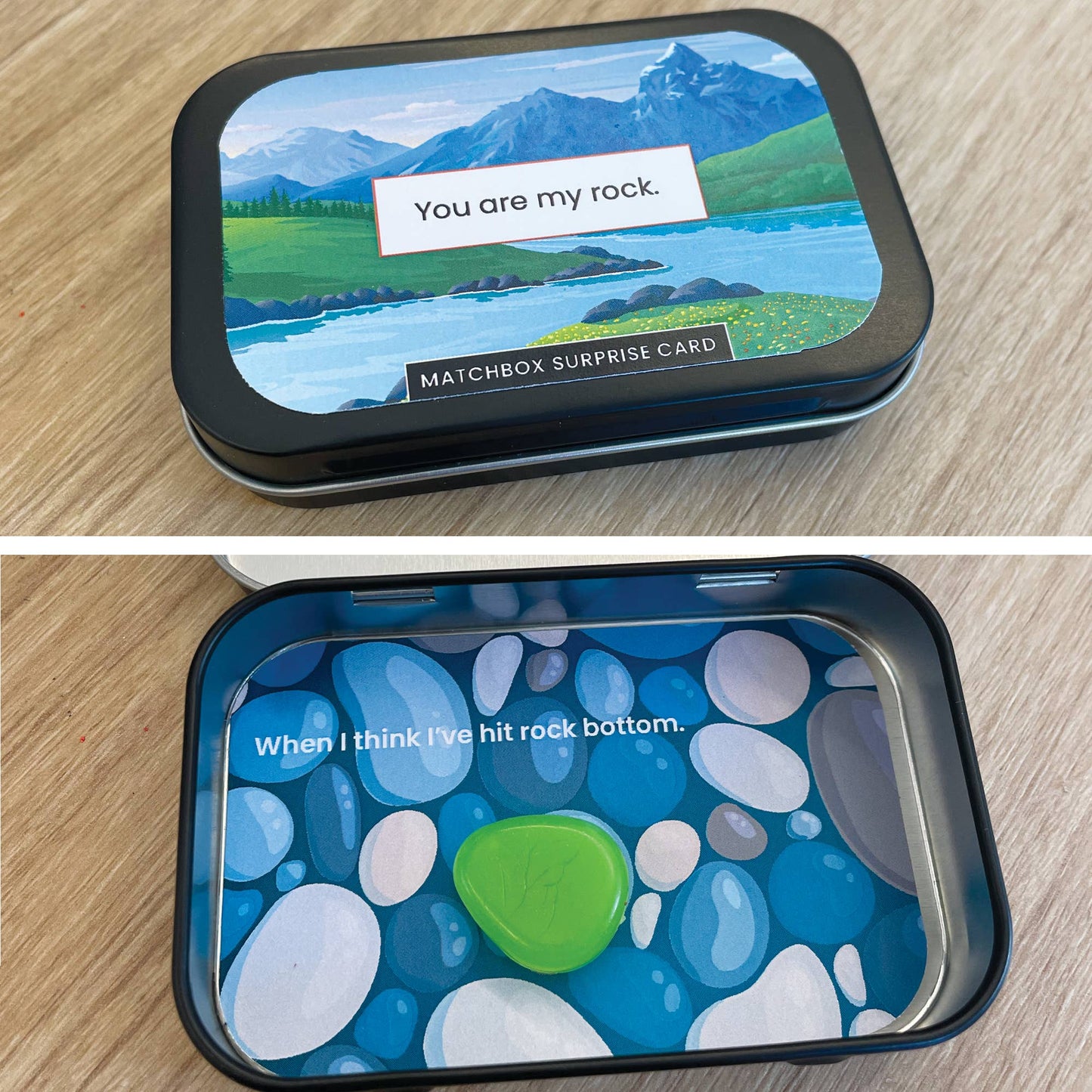 Design Corner - Matchbox Surprise Card Tin - You are my rock