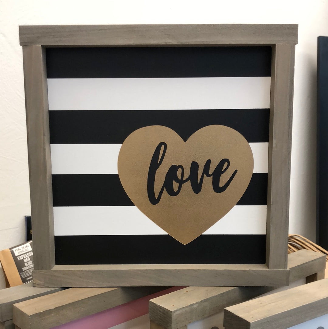 Paper & Sunshine - LOVE 10.5" square wood signs
