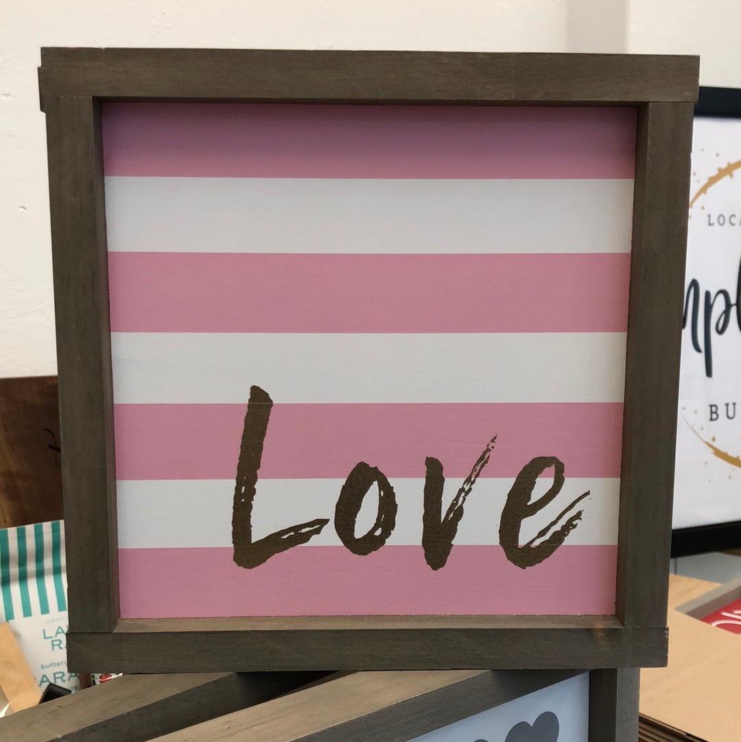 Paper & Sunshine - LOVE 10.5" square wood signs